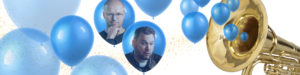 Vappupalloja, torvi ja Teemu Vesterinen ja Juha Jylhäsalmi